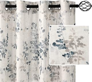 H.VERSAILTEX Sheer Linen Curtains 84 Inch Long Semi Sheer Curtains Draperies for Living Room/Bedroom Vintage Classical Floral Printing Window: Print Design and Production Notes