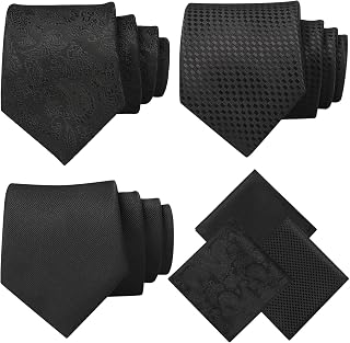 Men's Tie Set 3 Ties for Men and 3 Pocket Square: Jacquard Weave and Production Notes