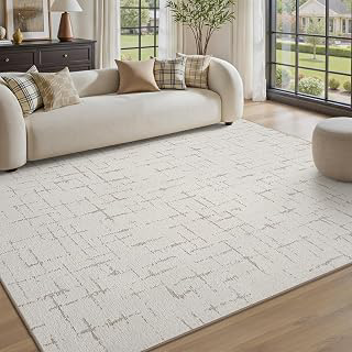 Cream White Neutral 5x7 Area Rug for Living Room Rug-Carpet Bedroom Rugs Textured Tufted Jacquard Ivory Modern Washable Rug for Dining Room: Jacquard Weave and Production Notes