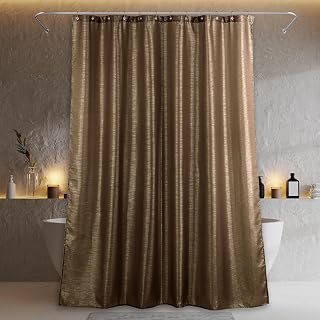 Brown Silver Glitter Shower Curtain: Waterproof Washable Quick Dry 72Lx72W: Jacquard Weave and Production Notes