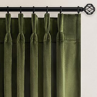 Olive Green Velvet Blackout Curtains 84 Inches 2 Panels Forest Green Elegant Vintage Pinch Pleated Drapes for Living Room Bedroom Thermal: Print Design and Production Notes