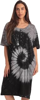 Women's Tie Dye Nightgown, 100% Cotton Short Sleeve Henley Sleep Shirt: OEM Production and Sizing Notes