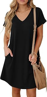 Womens Summer Dresses 2026 Pockets Short Sleeve Loose Nightgowns Pajama Beach Vacation Casual Spring T Shirt Dress: OEM Production and Sizing Notes
