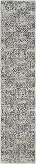 Wool and Art Silk Hand Loomed Light Gray Fine Jacquard with Erased Design Oriental Runner Rug (2'7