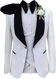 3 Piece Jacquard Tuxedo Set Men's Formal Suit Shawl Lapel Jacket Vest and Pants for Wedding Party Prom: Jacquard Weave and Production Notes