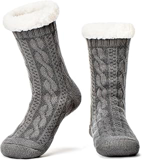 The Metluks Women's Fuzzy Slipper Socks with Non-slip Grippers, Sherpa Lined Warm Cozy Gift Socks: Jacquard Weave and Production Notes