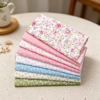 8 PCS Floral Bow Print Fabric Bundle, Precut Assorted Cotton Fat Quarters: Print Design and Production Notes