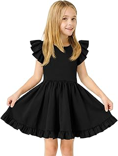 Toddler Baby Girl Summer Dress Little Kids Cute Ruffle Sleeve A-Line Flowy Beach Dresses 9M-8Y: OEM Production and Sizing Notes