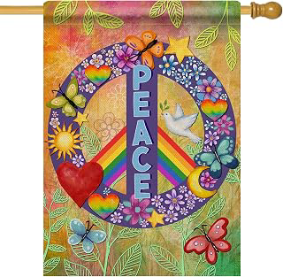 Dyrenson World Peace Love Decorative House Flag Double Sided: Fabric Sourcing and Quality Notes