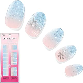 Dashing Diva Holiday Gloss Nail Strips - Sugar Frosting - UV Free, Chip Resistant, Long Lasting Gel Stickers - Contains 32 Wraps, 1 Prep Pad, 1: Ombre Dyeing and Production Notes