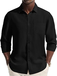 Mens Dress Shirts Linen Long Sleeve Button Down Casual Shirt for Men: OEM Production and Sizing Notes