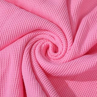 Cotton Waffle Fabric - Stretchy Waffle Fabric by the Yard Waffle Knit Spandex 62 inches Wide - Solid Colors - 1 Yard (Bubblegum Pink): Fabric Sourcing and Quality Notes
