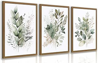 EisEver Watercolor Botanical Wall Art Set of 3, Sage Green Bathroom Wall Decor, Neutral Minimalist Floral Art Prints, Modern Farmhouse Plant: Print Design and Production Notes