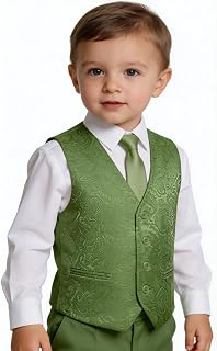 Toddler Boys Vest 4 Piece Paisley Baby Boy Suit Vests Set for Kids: Jacquard Weave and Production Notes