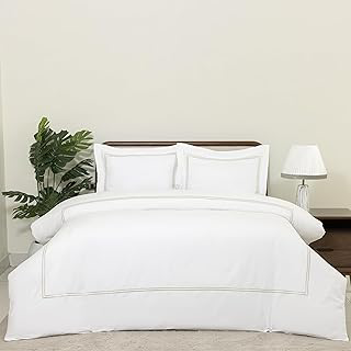 Dreamology White Duvet Cover Queen 100% Cotton Embroidered 3 Piece Set: Jacquard Weave and Production Notes