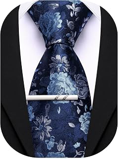 Paisley/Floral Men Necktie with Tie Clip Silk Tie Formal Wedding Party Business: Jacquard Weave and Production Notes