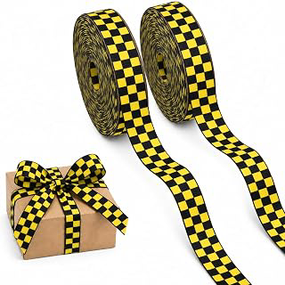 2 Rolls Yellow Black Checkered Grosgrain Ribbon 0.39 Inch Fabric: Fabric Sourcing and Quality Notes