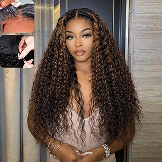 7x5 Deep Wave Highlight Ombre Glueless Wigs Human Hair Pre Plucked Pre Cut Wear and Go HD Lace 210 Density Deep Wave Lace Front Wigs Human Hair: Ombre Dyeing and Production Notes