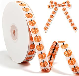 Whaline Fall Pumpkin Jacquard Embroidered Ribbon 20 Yard Autumn Pumpkin Craft Ribbons Orange Gift Wrap Ribbon for Thanksgiving Decor Wreath Bow: Jacquard Weave and Production Notes