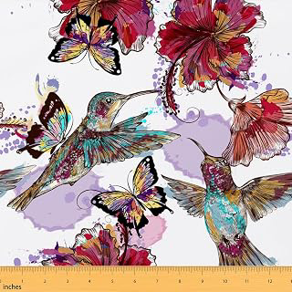 Hummingbird Fabric By The Yard, Boho Flower Upholstery Fabric, Butterfly: Fabric Sourcing and Quality Notes