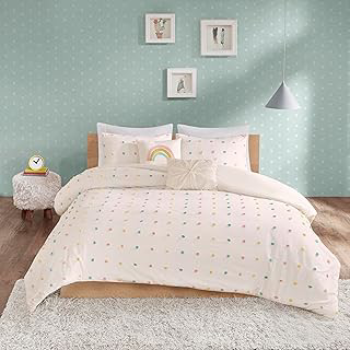 Intelligent Design Kids Cotton Pompom Ivory Queen Duvet Cover Set, 5pc: Jacquard Weave and Production Notes