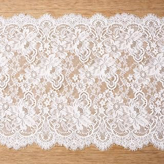 3 Yards White Lace Fabric, 20-Inch Wide Floral Eyelash Lace for Bridal Wedding Decor, Tablecloth Overlay, French Style Polyester Lace for: Fabric Sourcing and Quality Notes