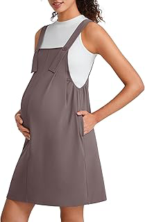 G4Free EverGoing Maternity Overall Dress Adjustable Straps Pregnancy Jumpsuits Dresses with Pockets Casual Work: OEM Production and Sizing Notes