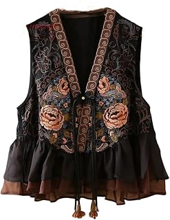 Women's Retro Satin Jacquard V-Neck Sleeveless Vest Jacket with National Flower Embroidery: Jacquard Weave and Production Notes
