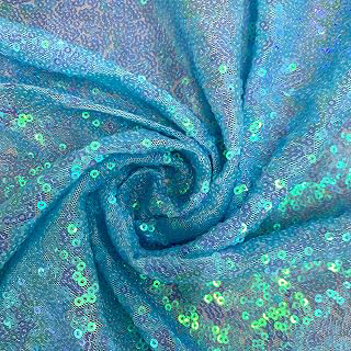 Leila Light Blue Iridescent Sequins on Mesh Fabric by The Yard - 10050: Fabric Sourcing and Quality Notes