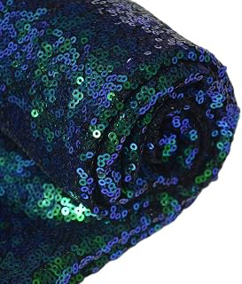 ShinyBeauty Ombre Peacock Mini Disk Sequin on Mesh Fabric Green Blue Ombre Sequins Material for Dress Mermaid on Mesh Fabrics by The Yard: Ombre Dyeing and Production Notes