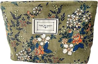 Floral Makeup Bags for Women, Cosmetic Pouch Large Purse, Dark Green: Print Design and Production Notes