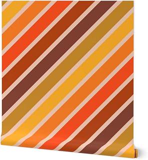 Spoonflower Retro Stripes Orange PVC-Free Type II Professional Wallpaper: Ombre Dyeing and Production Notes