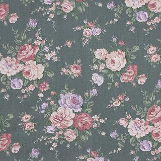 Vintage Rose Floral Print Cotton Fabric by The Yard, 100% Soft Cotton Quilting Fabric Material for Sewing Curtain Dress, Craft DIY, Embroidery: Print Design and Production Notes