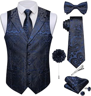 Mens Vest and Tie Set Notch Collar Waistcoat: Jacquard Weave and Production Notes
