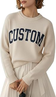Custom Knit Sweater for Women, Personalized Sweater Design Your Own, Customize Sweatshirt, Soft Jacquard Knit Sweaters for Mom Mama Grandma: Jacquard Weave and Production Notes
