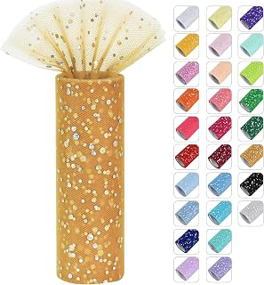 Gold Glitter Tulle Rolls 6 Inch by 10 Yards Sequin Tulle Fabric Ribbon for DIY Tutu Skirt Sewing Bow Decorations Craft Supplies Birthday Wedding: Fabric Sourcing and Quality Notes