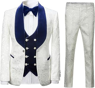 Men's Paisley Jacquard Tuxedo, One Button Shawl Lapel 3 Piece Suit: Jacquard Weave and Production Notes