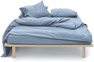 AIZOME Organic Cotton Duvet Cover Set, Plant-Dyed, Full, Deep Indigo: Jacquard Weave and Production Notes