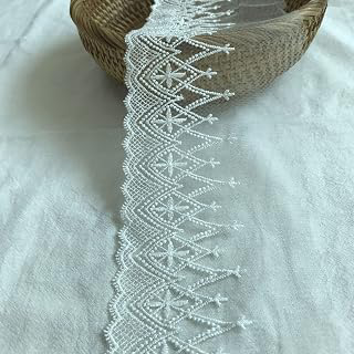 Lace Trim Ribbon, Delicate Ribbon for Crafts Sewing and Bridal Wedding Dress Applique Decorations,3.9inch Width 5 Yards/Lot (White): Fabric Sourcing and Quality Notes