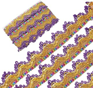 GORGECRAFT 9.3 Yard Purple Trimmed Glitter Mesh Fabric Sequin Paillette Lace Trim Braided Edging for Crafts: Fabric Sourcing and Quality Notes