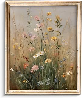 SQGGZH Vintage Wildflower Wall Art, Rustic Floral Nursery Girls Room Decor: Print Design and Production Notes