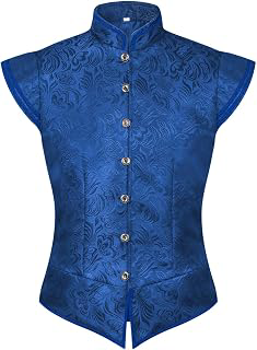 Mens Jacquard Corset Renaissance Victorian Cap Sleeve Suit Vest Brocade Gothic Halloween Costumes Dress Up Party: Jacquard Weave and Production Notes
