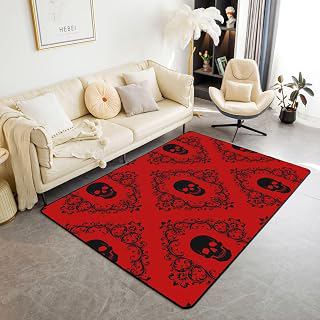 Feelyou Gothic Damask Area Rug 5x7 Jacquard Living Room Rugs for Kids Boys Girls Bedroom Vintage Black Floral Pattern Decor Carpet with Non-Slip: Jacquard Weave and Production Notes