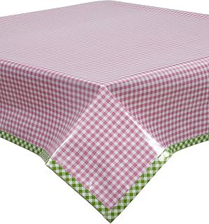 Pink Gingham Oilcloth Tablecloth with Lime Gingham Trim You Pick The Size: Fabric Sourcing and Quality Notes