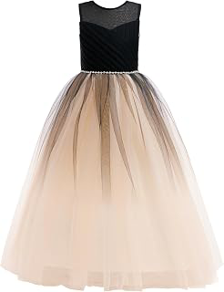 Flower Girl Wedding Dress Tulle Long A Line Holiday Birthday Party Ball Gown Girls Formal Pageant Maxi Dresses: Ombre Dyeing and Production Notes