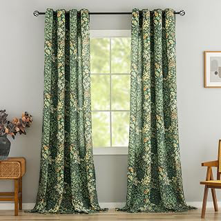 Extra Long French Country Curtains 108 Inches Long 2 Panels Vintage Boho Botanical Leaf Floral Curtains for Living Room, Grommet Semi-Sheer: Jacquard Weave and Production Notes