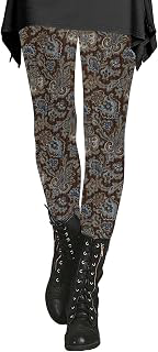 High Waisted Paisley Printed Leggings for Women, Soft Stretchy Casual Pants, Vintage Patterned Yoga Leggings: Print Design and Production Notes
