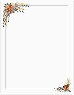 Indie Autumn Floral Letterhead / 50 Printed Sheets / 8.5