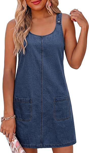 Womens Denim Dress Casual Sleeveless Babydoll Jean Overall Dress: OEM Production and Sizing Notes