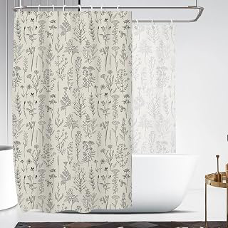 Coxila Extra Wide Shower Curtain, 108 x 72 Inch, Beige Vintage Floral: Jacquard Weave and Production Notes